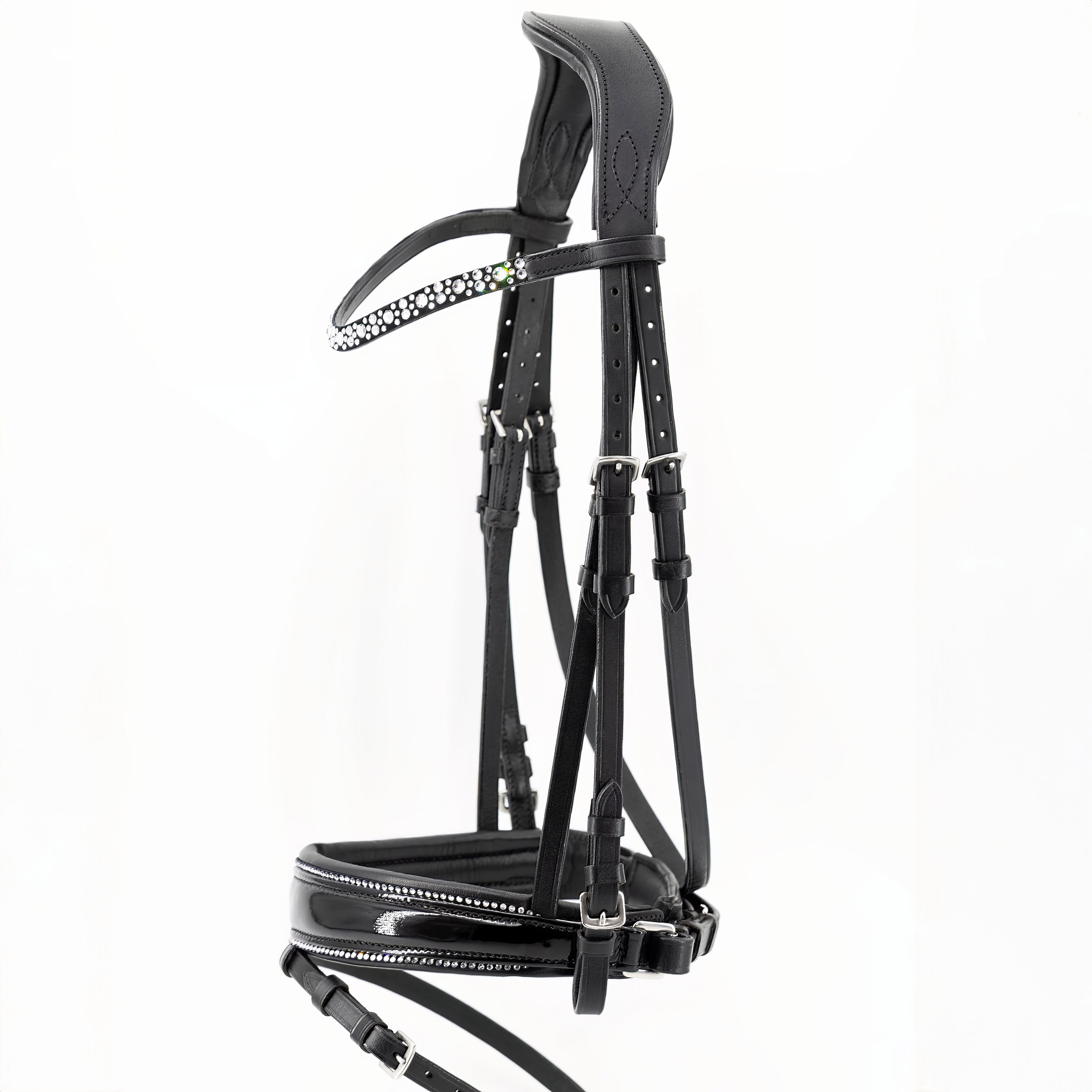 Trense-anatomisch-Glam-Glitzer-Schwarz-Silber