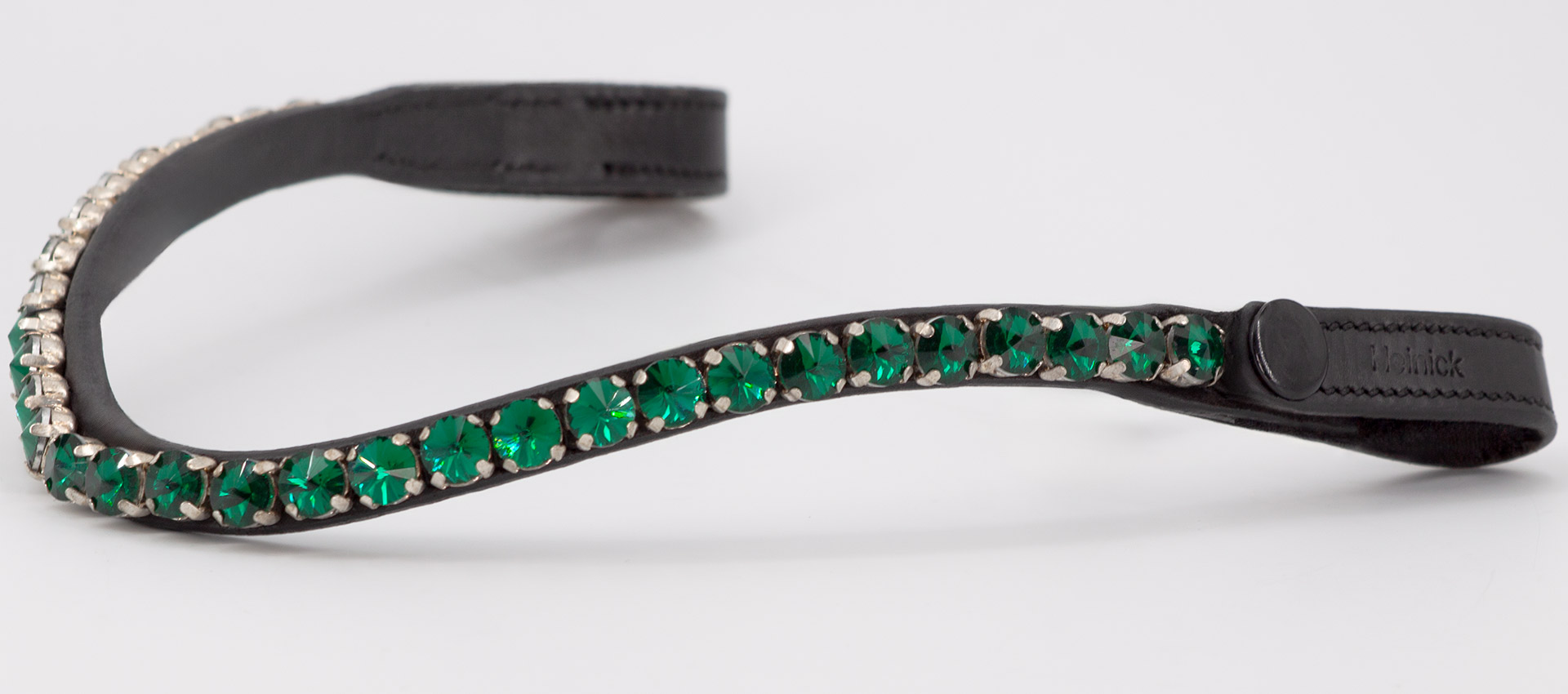 Stirnriemen-Schnellwechselsystem-Quick-Change-Schwarz-grosse-steine-Glow-Emerald