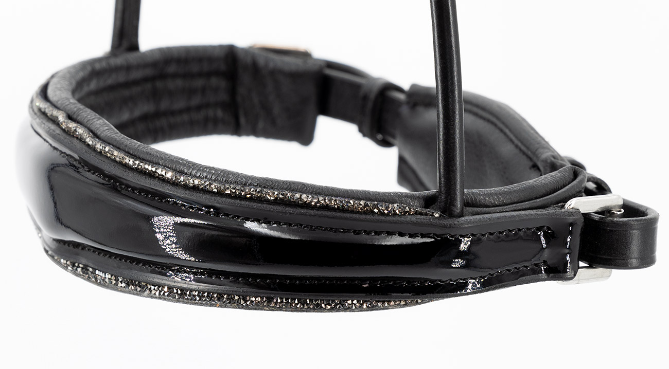 Reithalfter-ProLine-Glitzerbesatz-ohne-Sperrriemen-Grau