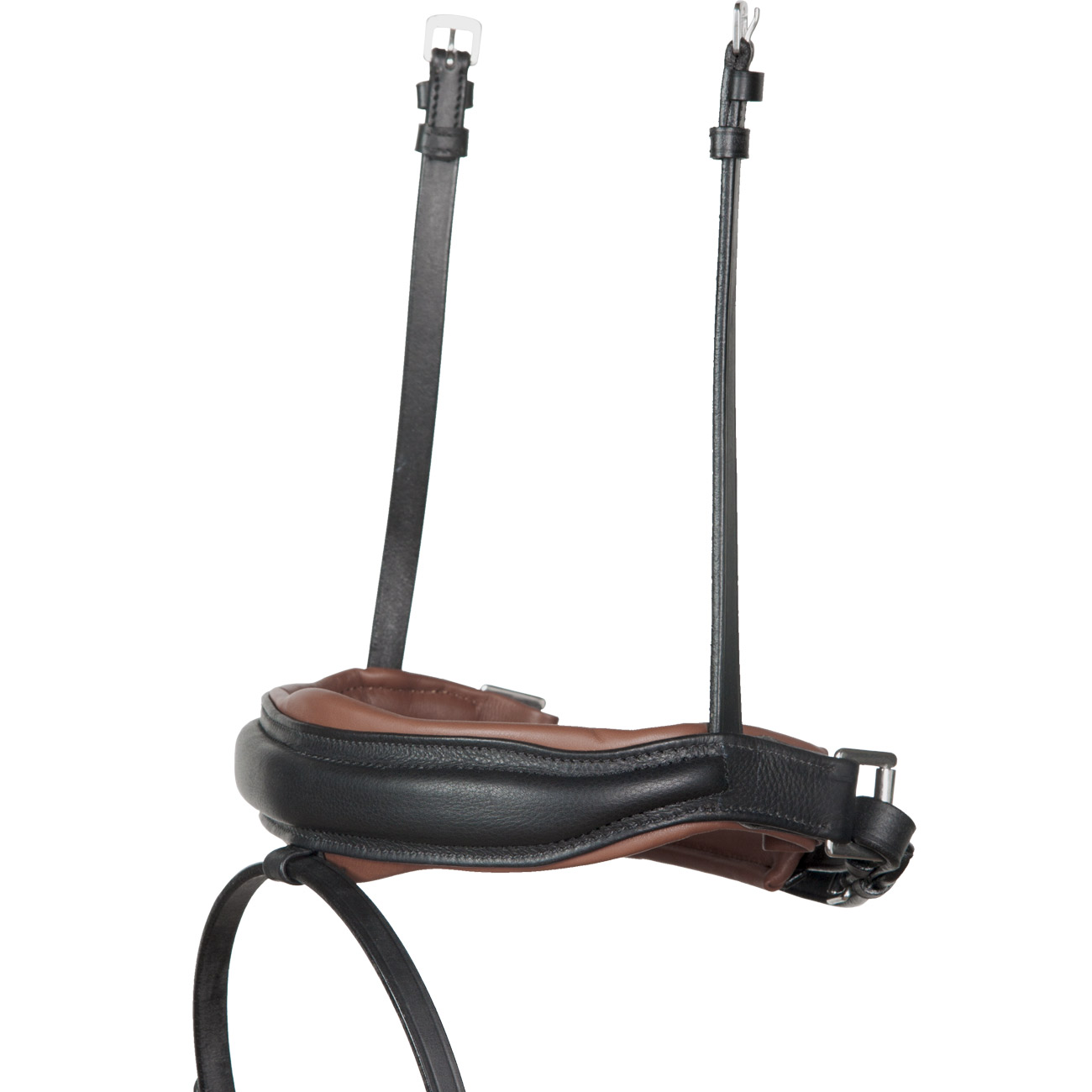 Reithalfter-anatomisch-breit-Custom-Schwarz-Havanna