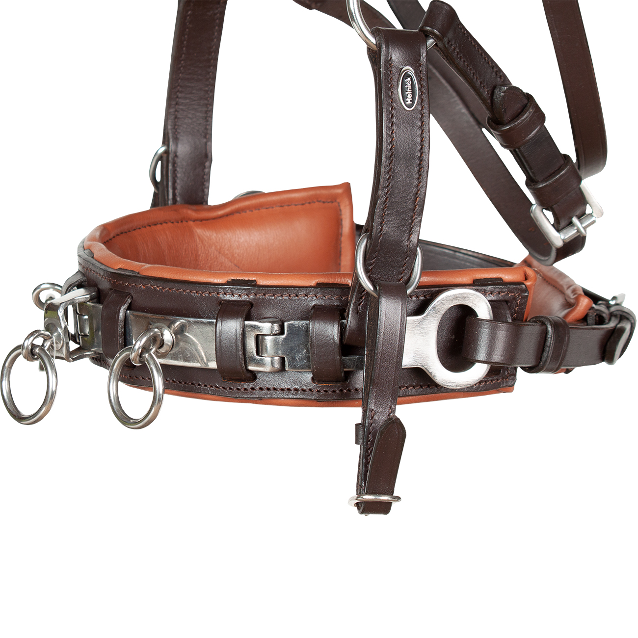 Kappzaumeisen-Naseneisen-Edelstahl-Leder-anatomisch-gebrochen-Wiener-Warmblut-Vollblut-Braun