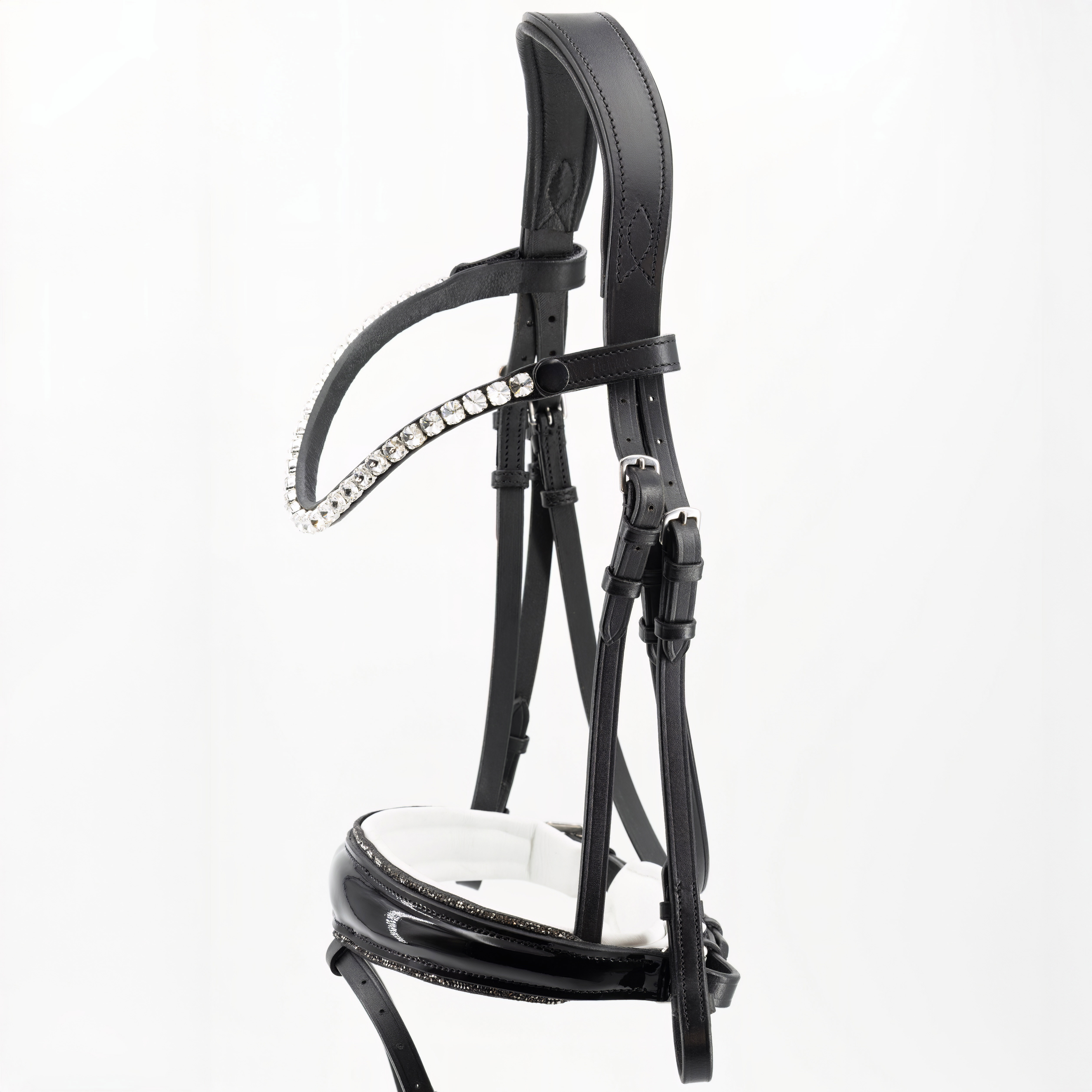 Trense-Shiny-Weiss-Grau-abnehmbarer-Sperrriemen