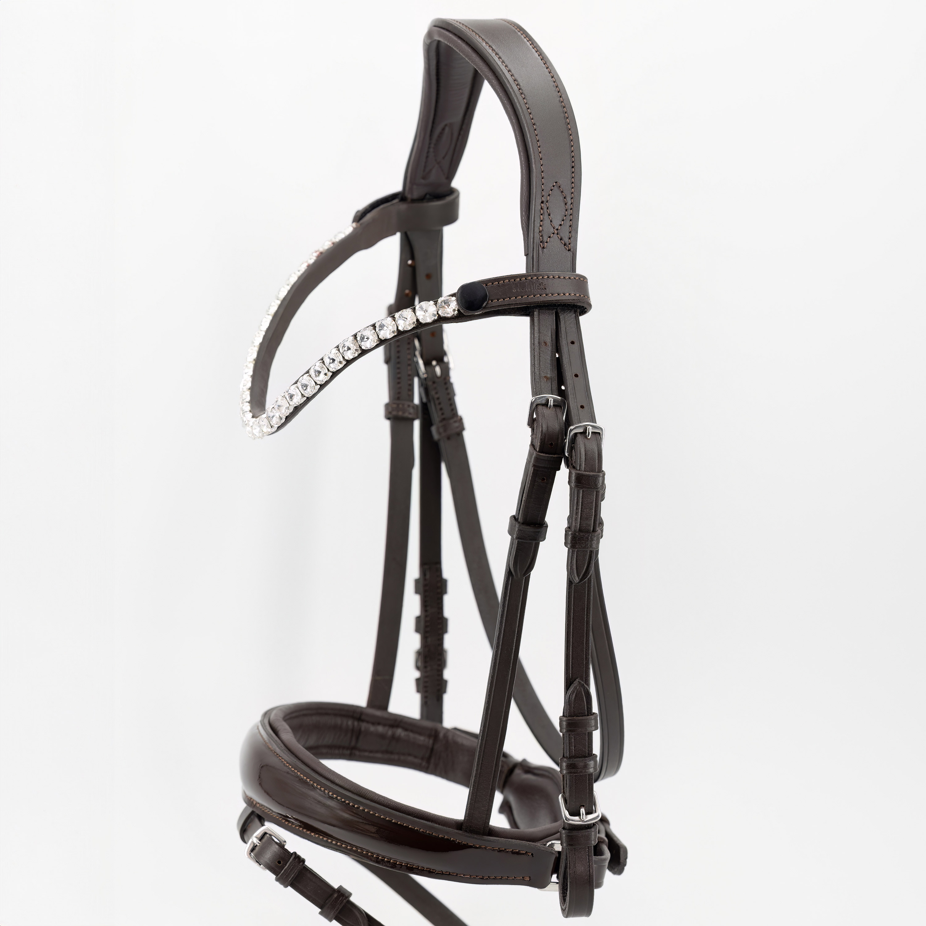 Trense-Performance-Braun-Lack-abnehmbarer-Sperrriemen-Schnallen