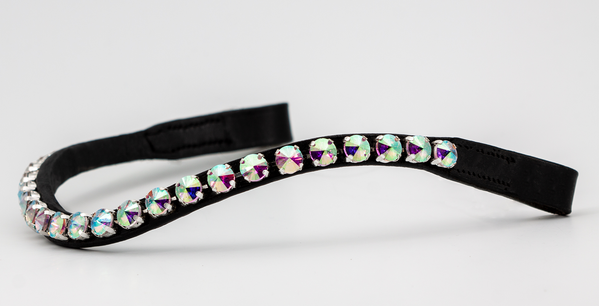 Stirnriemen-Schwarz-grosse-steine-Glow-Rainbow
