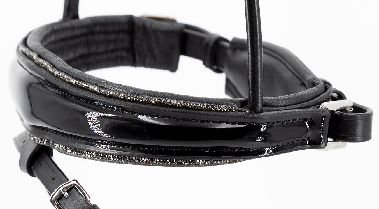 Reithalfter-ProLine-Glitzerbesatz-mit-Sperrriemen-Grau