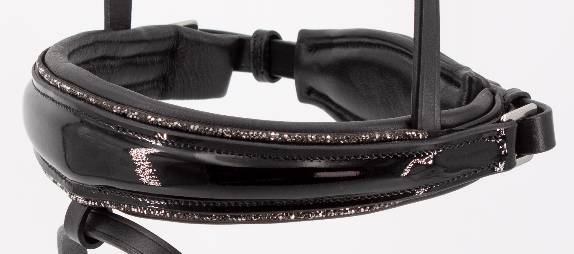 Reithalfter-Shiny-grey-mit-abnehmbarem-Sperrriemen