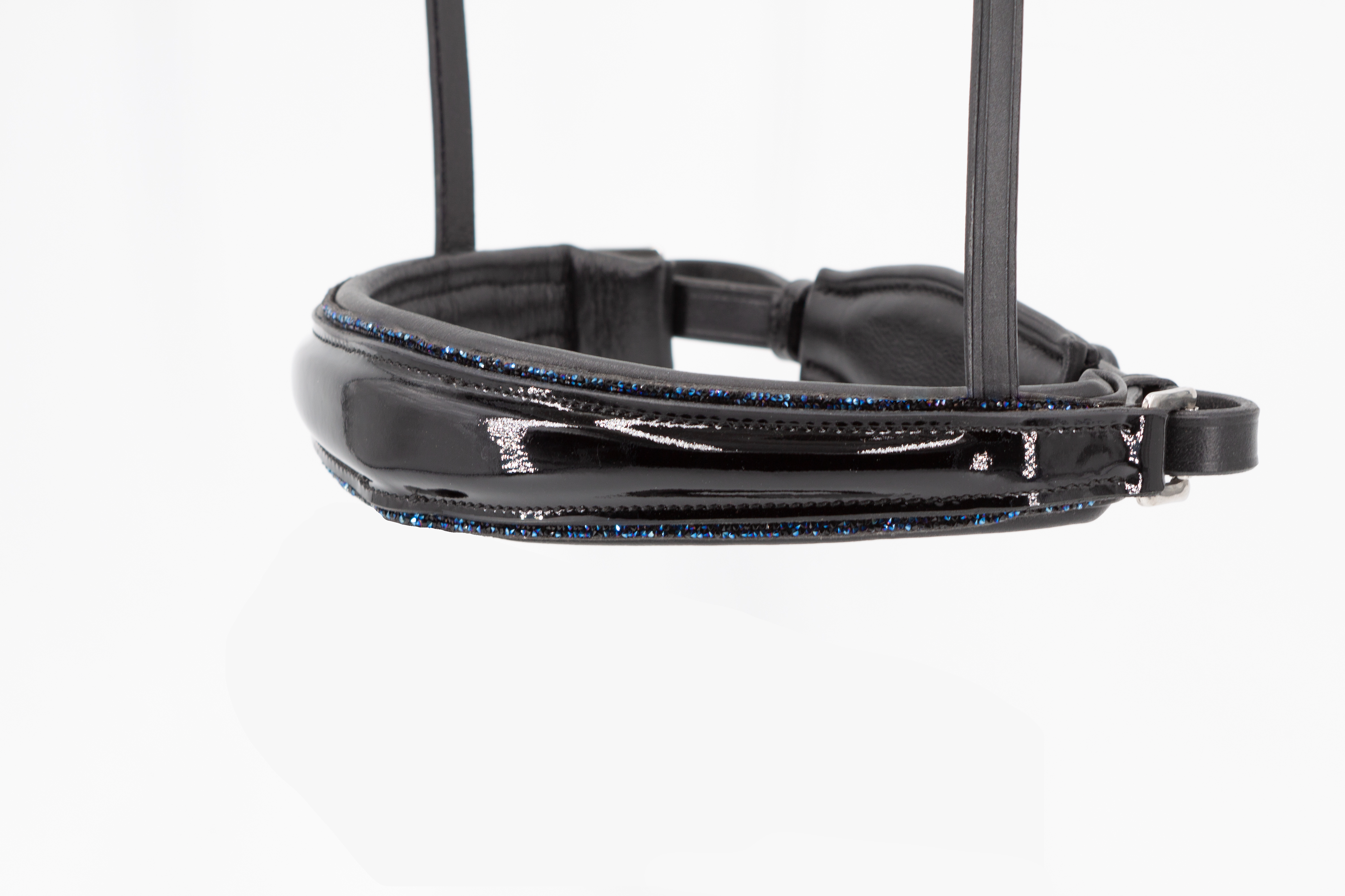 Reithalfter-Shiny-blau-ohne-Sperrriemen