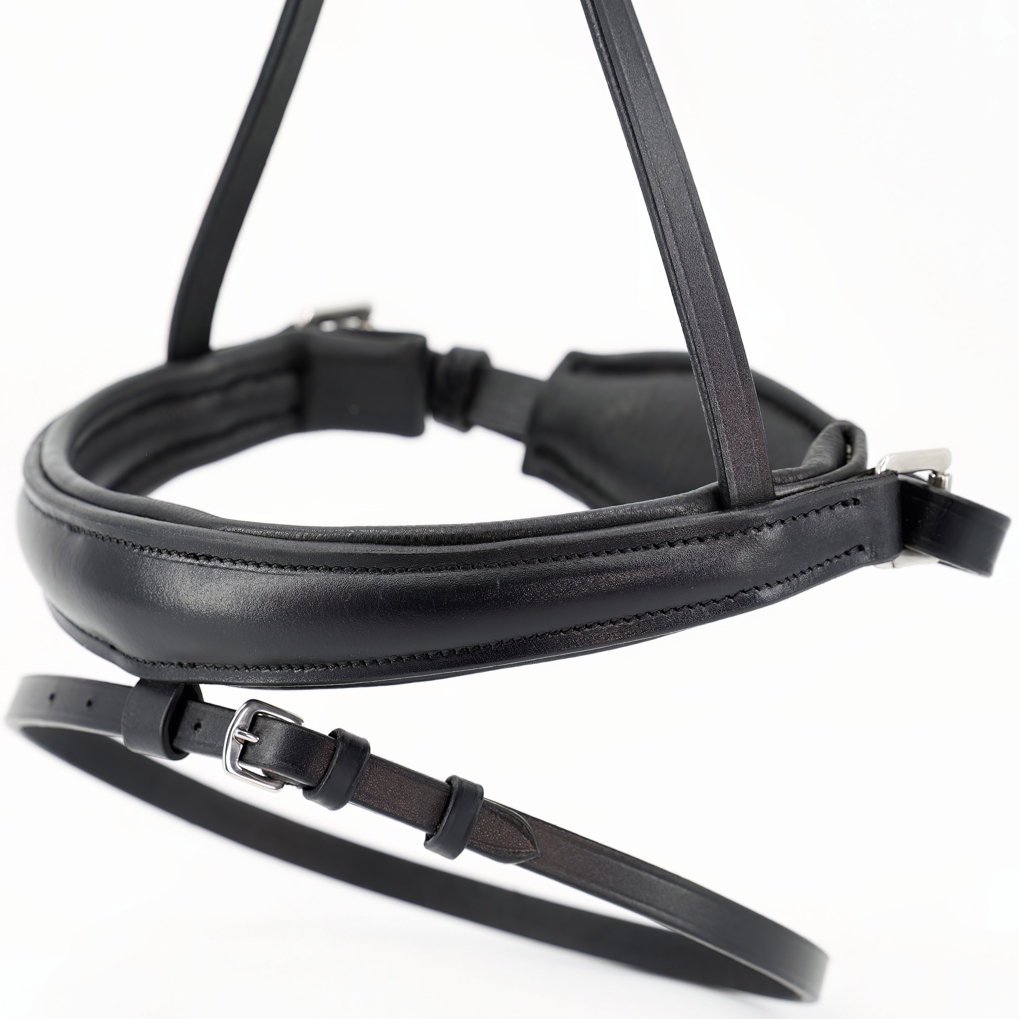 Performance-Reithalfter-anatomisch-abnehmbarer-Sperrriemen-Schwarz