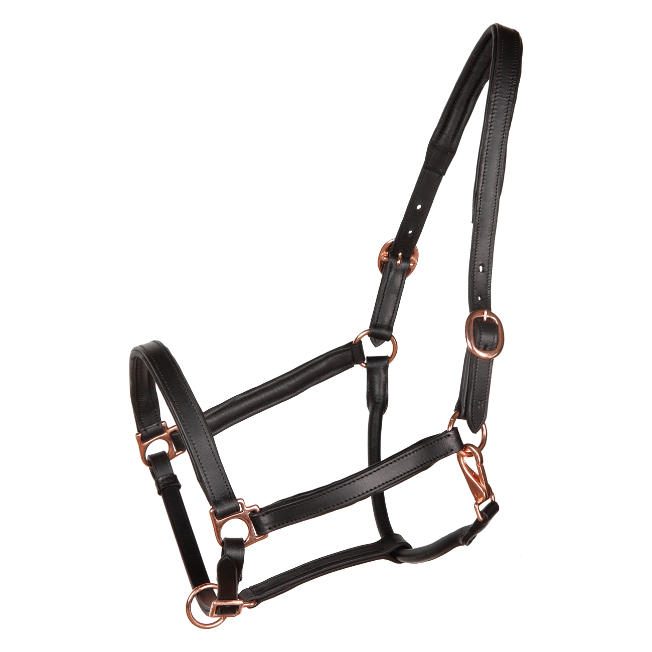 Lederhalfter ProLine Rosegold Schwarz