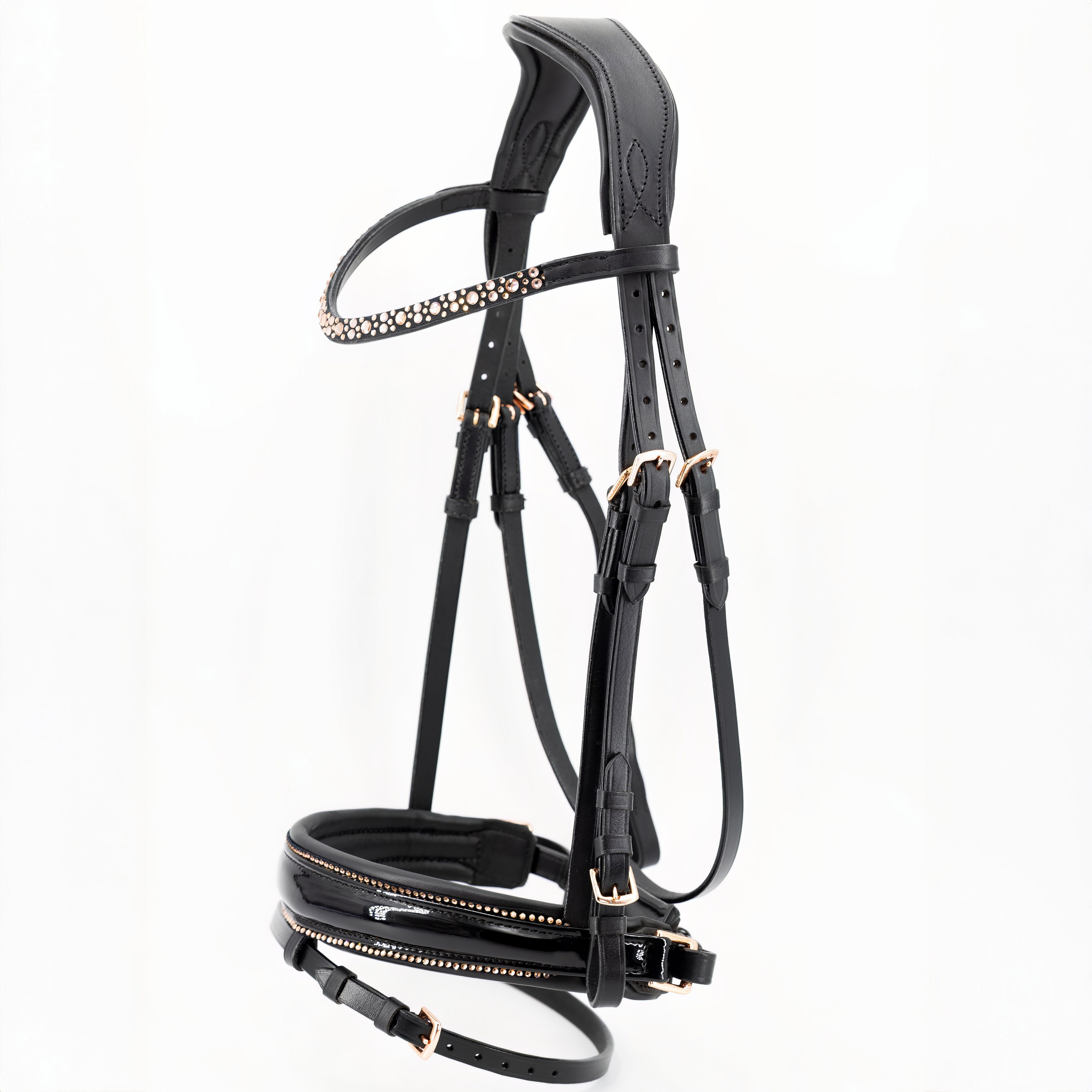 Trense-anatomisch-Glam-Glitzer-Schwarz-Rosegold