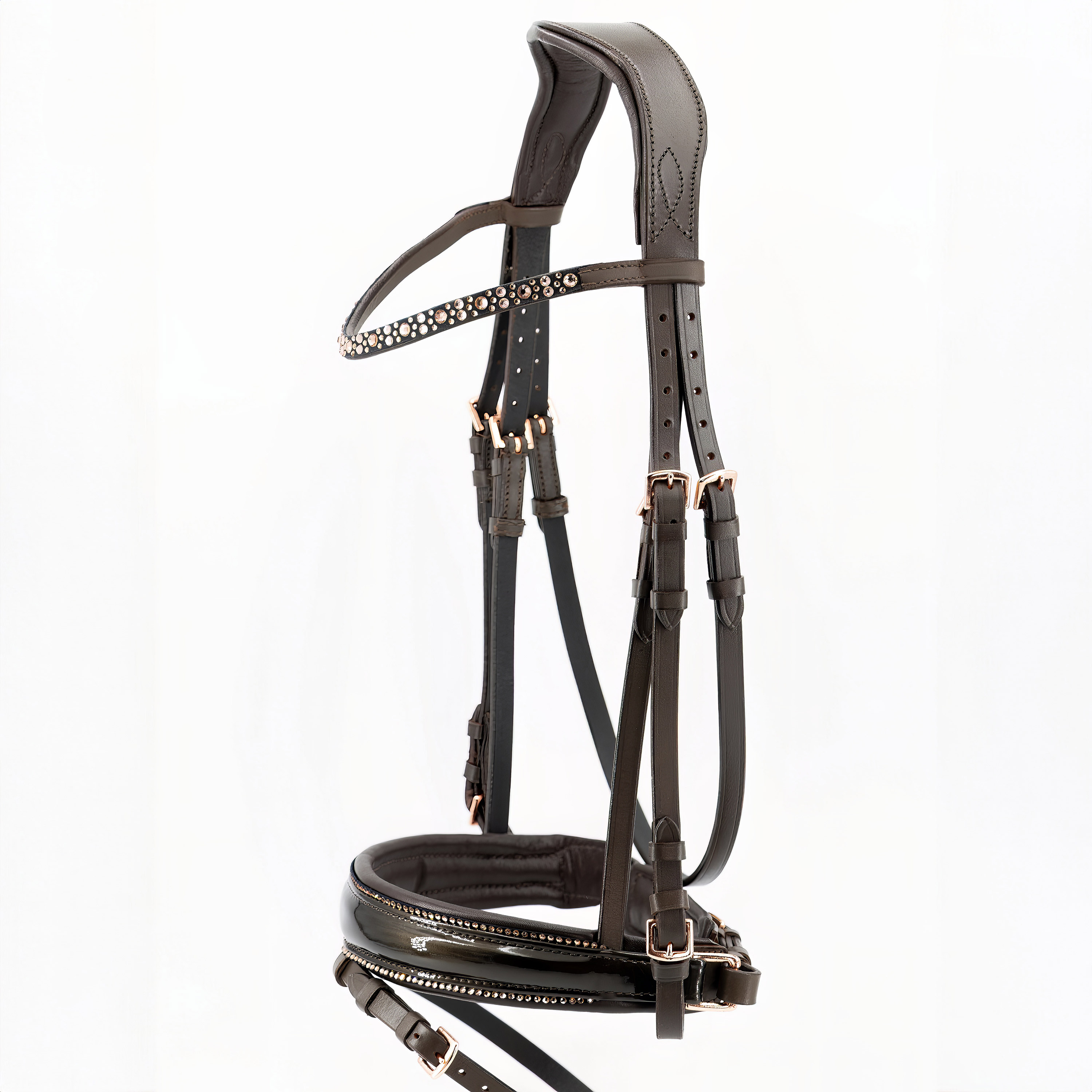 Trense-anatomisch-Glam-Glitzer-Braun-Rosegold