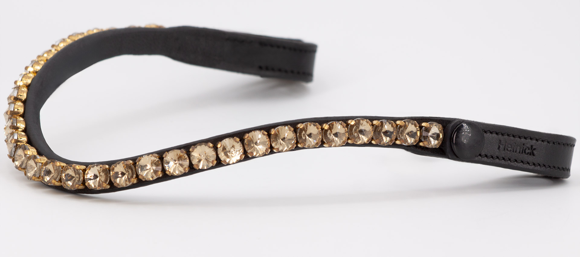 Stirnriemen-Schwarz-grosse-steine-Glow-Gold