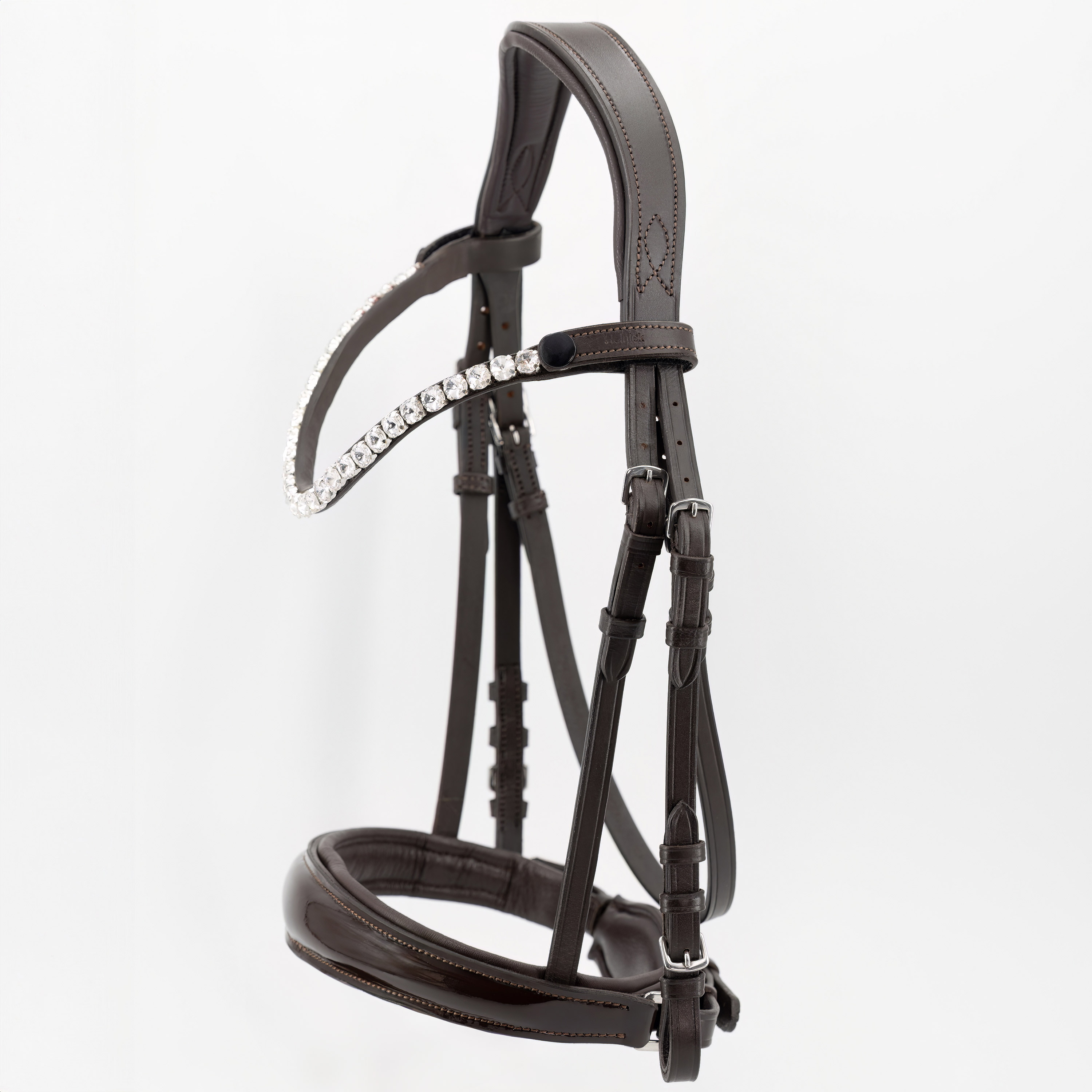 Trense-Performance-Braun-Lack-ohne-Sperrriemen-Schnallen