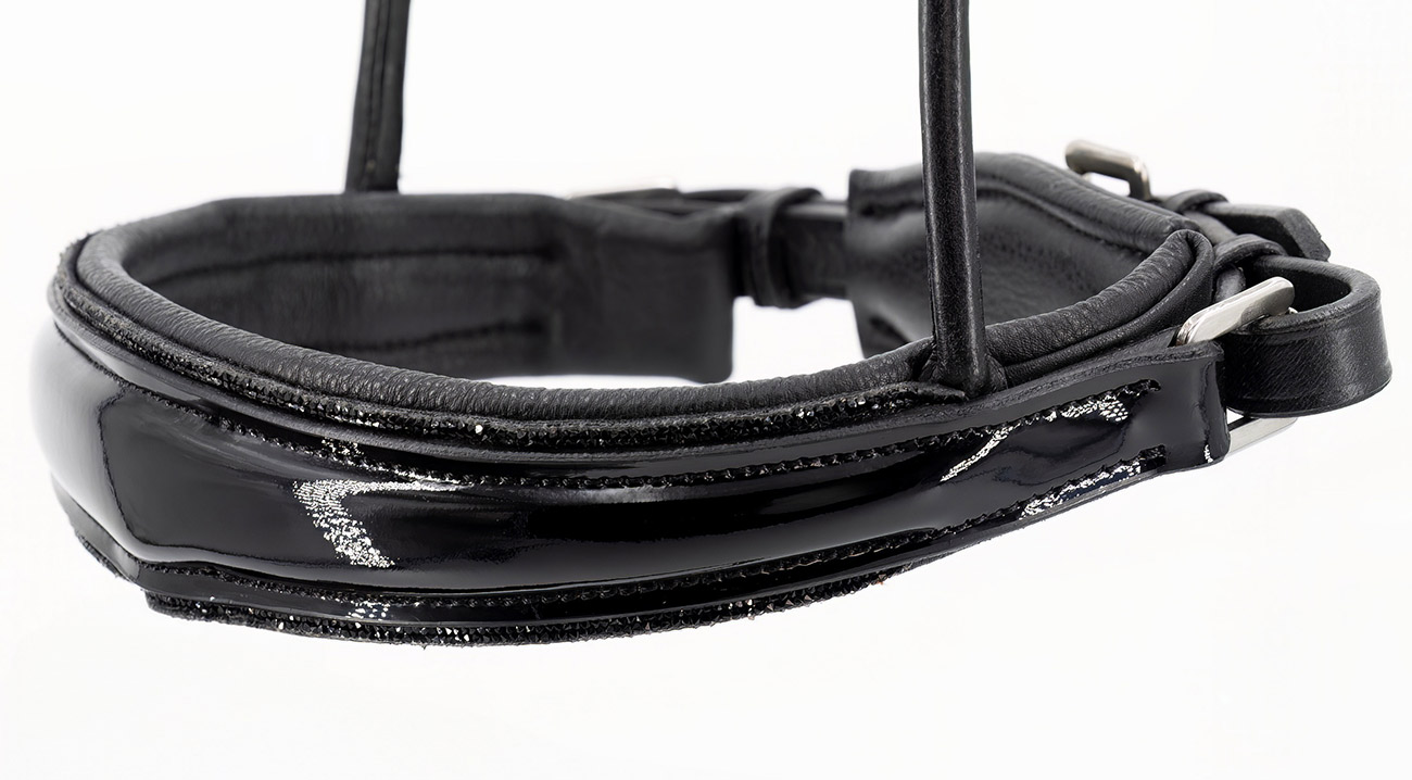 Reithalfter-ProLine-Glitzerbesatz-ohne-Sperrriemen-Schwarz