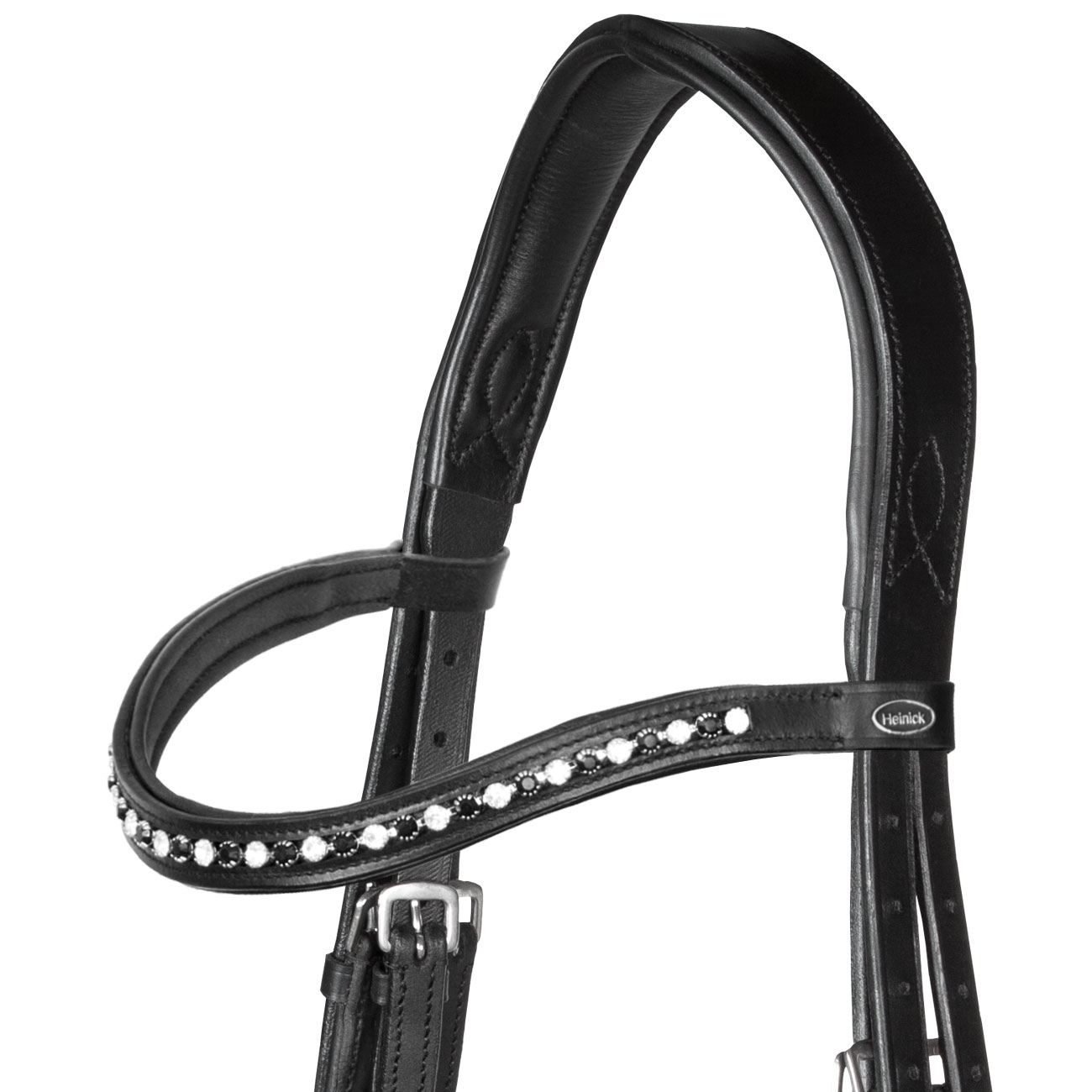 Stirnriemen-geschwungen-Glitzer-Strass-Besatz-Schwarz-grosse-steine-Bern