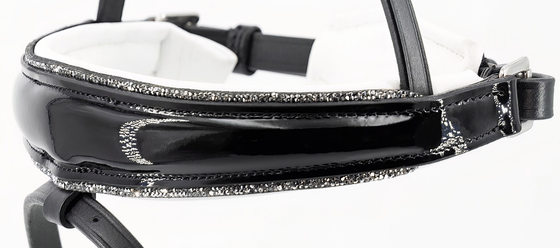 Reithalfter-Shiny-silber-abnehmbarer-Sperrriemen