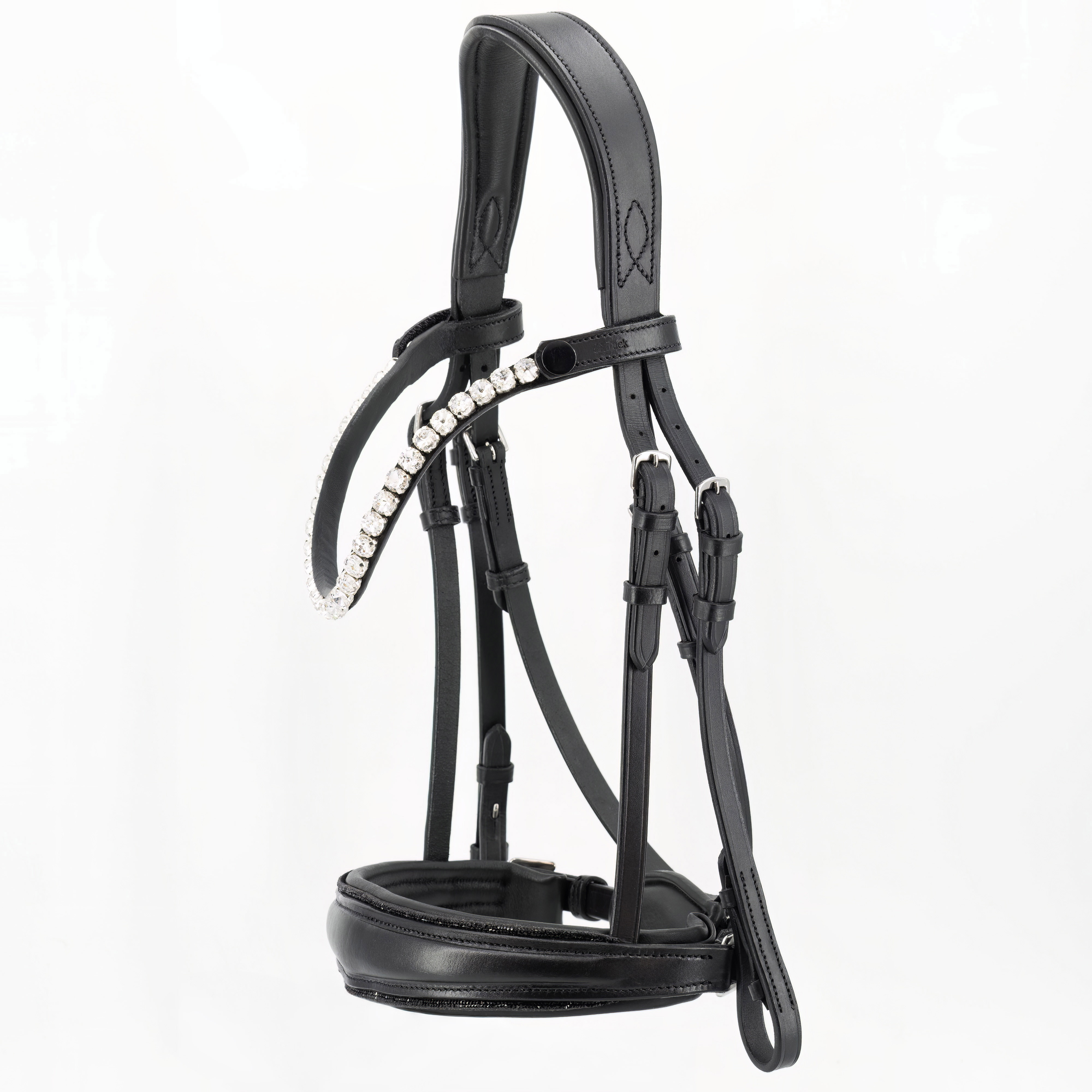 Trense-Shiny-Glitzer-Besatz-Schwarz-Schwarz-ohne-Sperrriemen