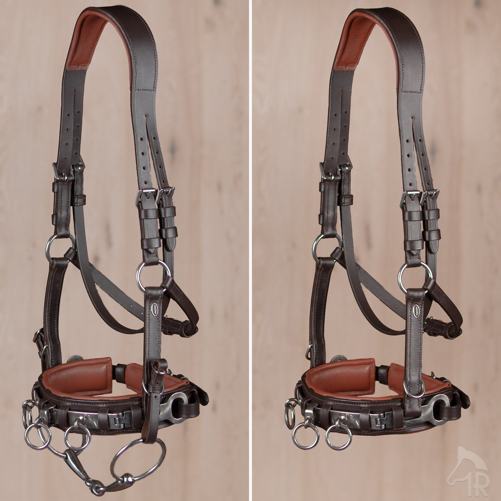 Kappzaum-Leder-anatomisch-mit-Naseneisen-Edelstahl-Warmblut-Vollblut-Braun